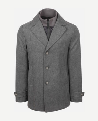 Steppin' Out caban coat wol grijs | Slim-fit