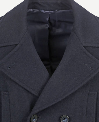 Suitable caban coat wol donkerblauw