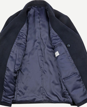 Caban coat wol donkerblauw