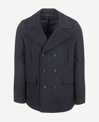 Caban coat wol donkerblauw