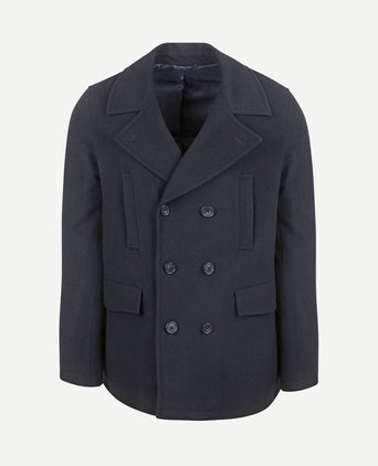 Caban coat wol donkerblauw