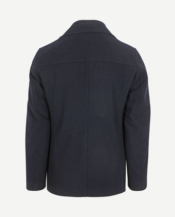 Caban coat wol donkerblauw