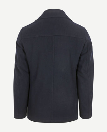 Suitable caban coat wol donkerblauw