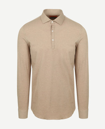 Suitable camicia poloshirt beige | Slim-fit