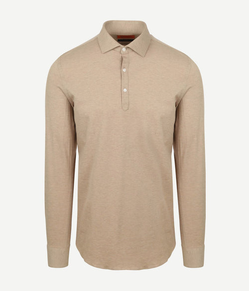 Suitable camicia poloshirt beige | Slim-fit