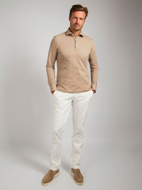Suitable camicia poloshirt beige | Slim-fit