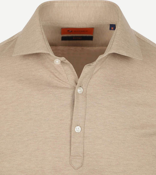 Suitable camicia poloshirt beige | Slim-fit