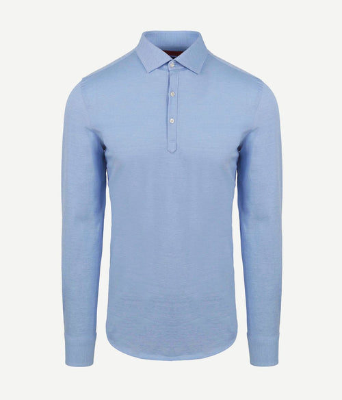 Suitable camicia poloshirt lichtblauw | Slim-fit