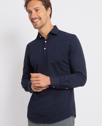 Suitable camicia poloshirt donkerblauw | Slim-fit