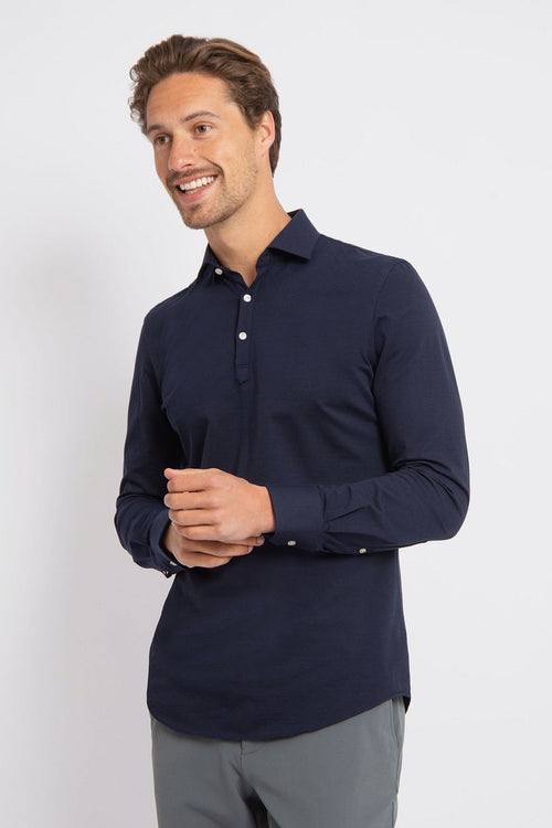 Suitable camicia poloshirt donkerblauw | Slim-fit