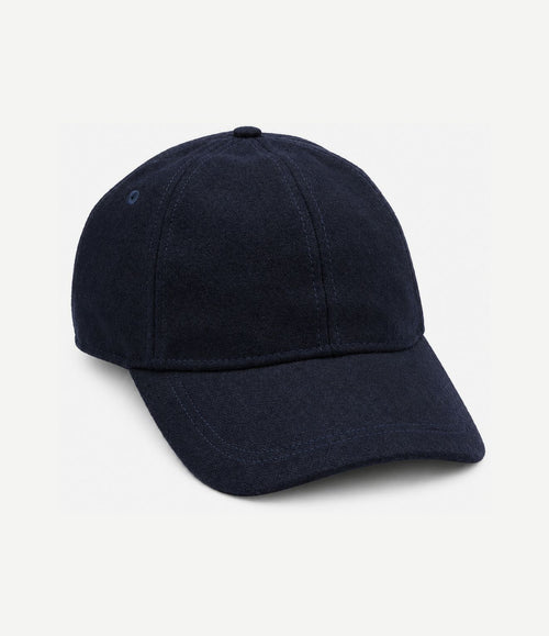 Cap wool blend donkerblauw