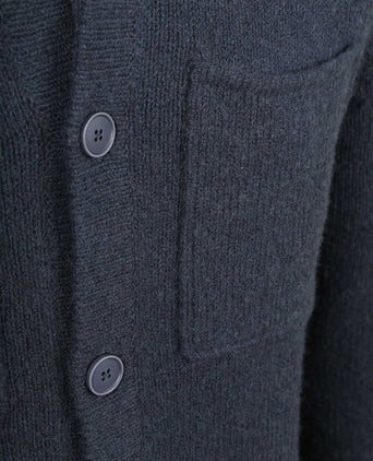 Cardigan boiled wool blauw
