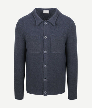 Cardigan boiled wool blauw Cardigan boiled wool blauw