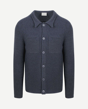 Cardigan boiled wool blauw