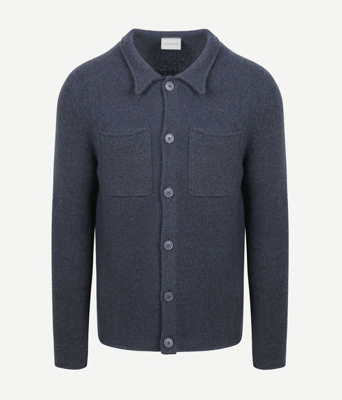 Cardigan boiled wool blauw