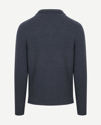 Cardigan boiled wool blauw