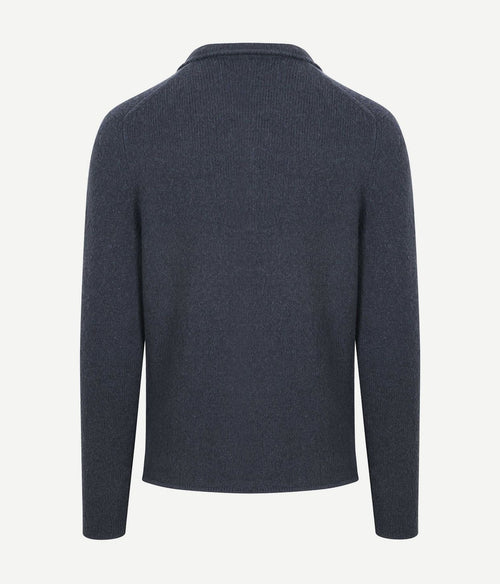 Cardigan boiled wool blauw