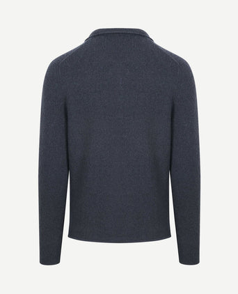 Cardigan boiled wool blauw