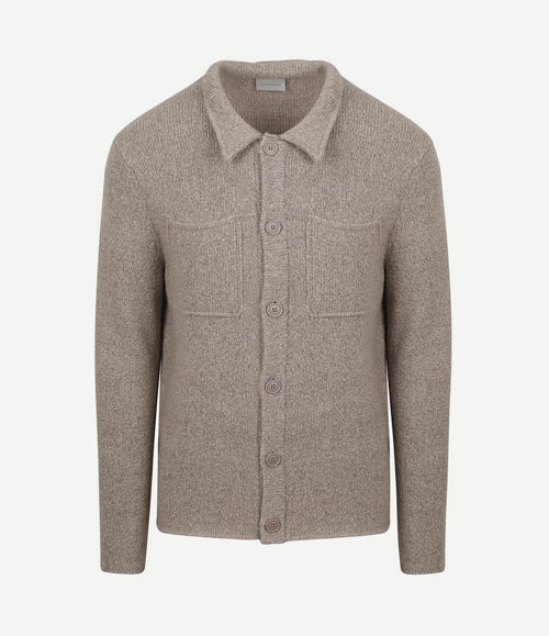 Cardigan boiled wool taupe