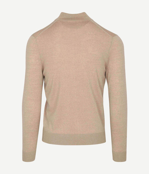 Suitable cardigan merino sand | Slim-fit