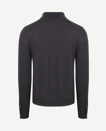 Cardigan shirt merino antraciet