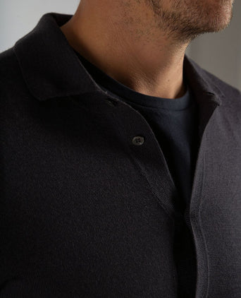 Cardigan shirt merino antraciet