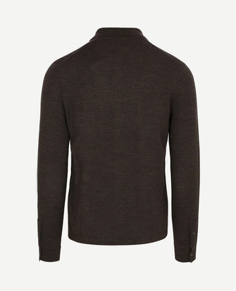 Cardigan shirt merino bruin