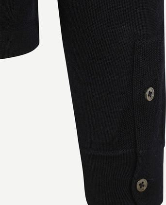 Suitable cardigan shirt merino donkerblauw | Slim-fit