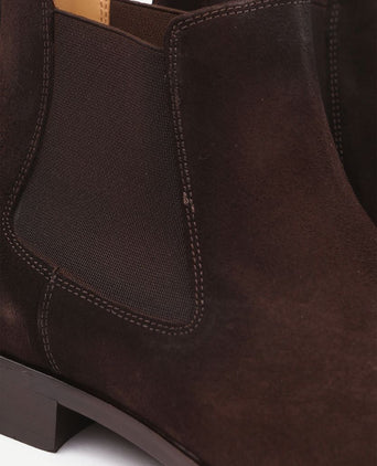 Suitable chelsea boot suede donkerbruin