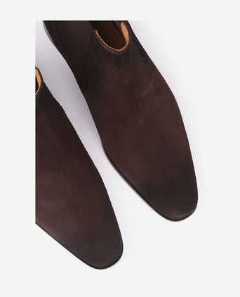 Suitable chelsea boot suede donkerbruin