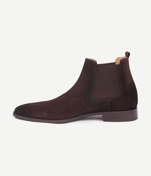 Suitable chelsea boot suede donkerbruin