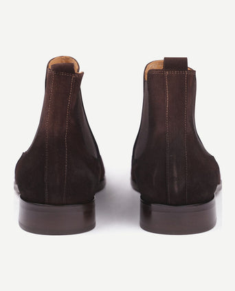 Suitable chelsea boot suede donkerbruin