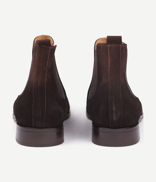Suitable chelsea boot suede donkerbruin