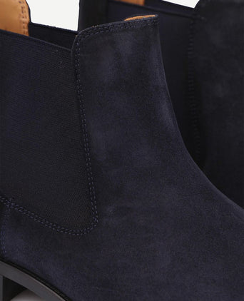 Suitable chelsea boot suede donkerblauw