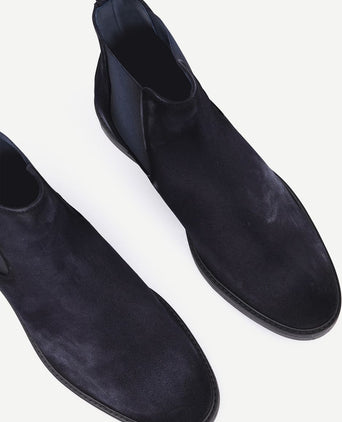 Chelsea boot suede donkerblauw