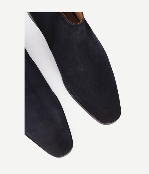 Suitable chelsea boot suede donkerblauw