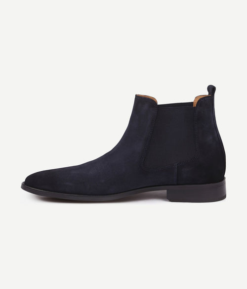 Suitable chelsea boot suede donkerblauw