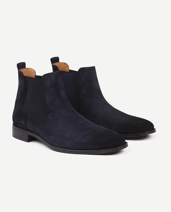 Suitable chelsea boot suede donkerblauw