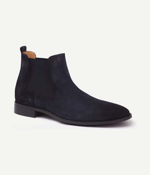 Suitable chelsea boot suede donkerblauw