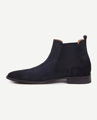 Chelsea boot suede donkerblauw