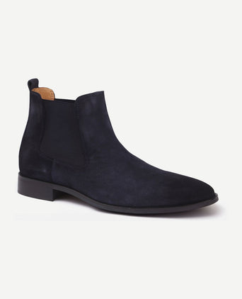 Chelsea boot suede donkerblauw