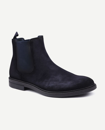 Chelsea boot suede donkerblauw