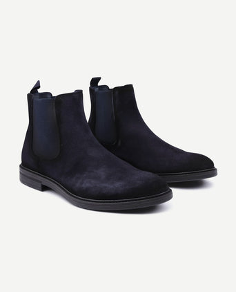 Chelsea boot suede donkerblauw