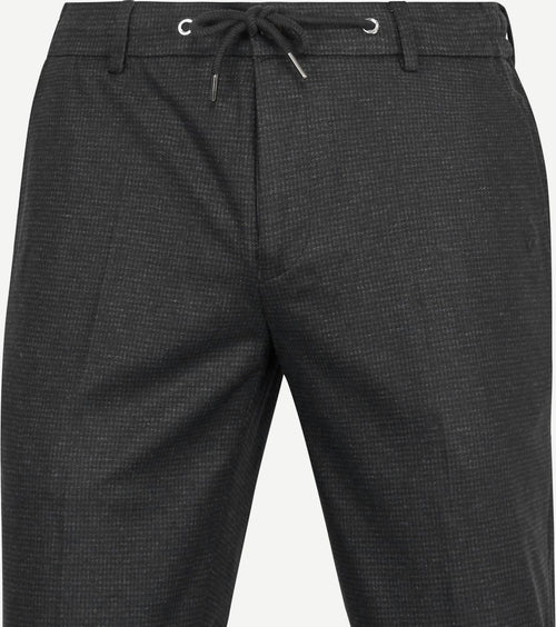 Suitable chino das pied de poule antraciet | Slim-fit