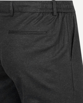 Suitable chino das pied de poule antraciet | Slim-fit