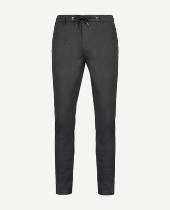 Suitable chino das pied de poule antraciet | Slim-fit