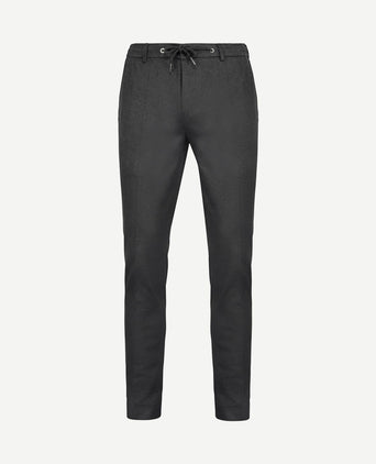 Chino das pied de poule antraciet