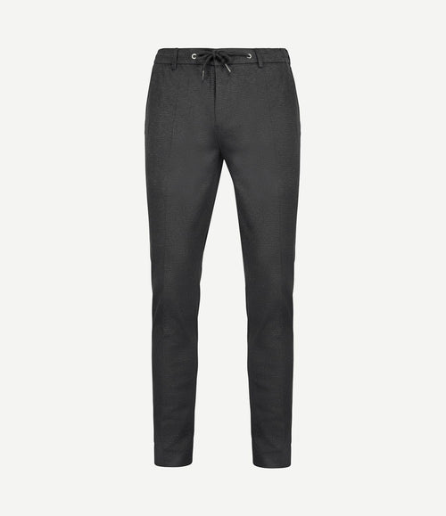 Chino das pied de poule antraciet