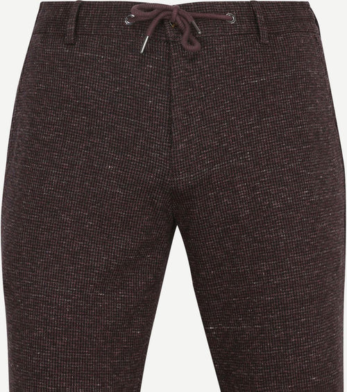 Suitable chino das pied de poule aurbergine | Slim-fit