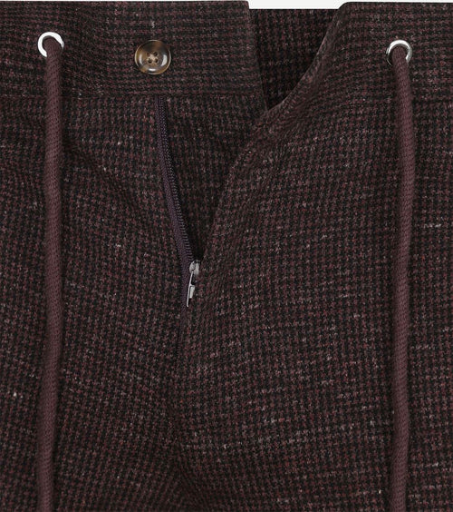 Suitable chino das pied de poule aurbergine | Slim-fit